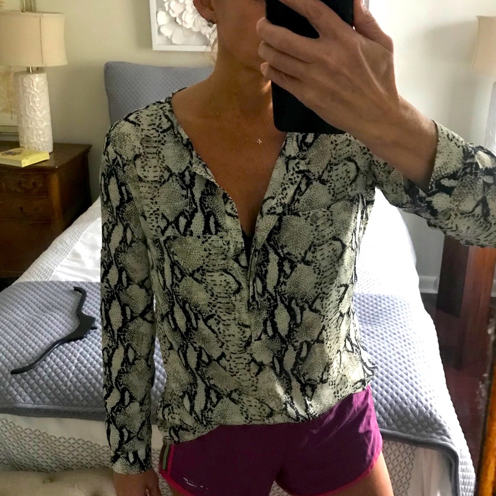 Designer animal print blouse